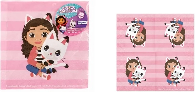 Servietten Gabby's Puppenhaus 33 × 33 cm, 20 Stk.