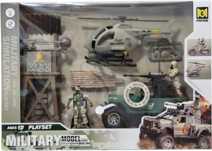 Militär-Set mit Helikopter, Geländewagen und Figuren