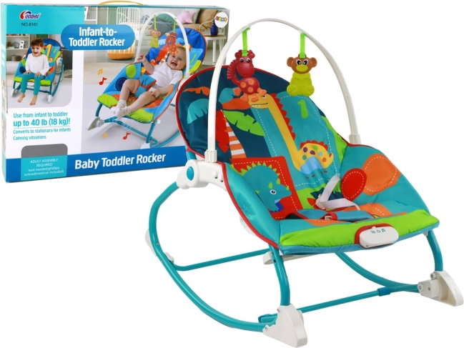 Kinderwippe 2-in-1 mit Vibrationen und Dinosauriermotiven
