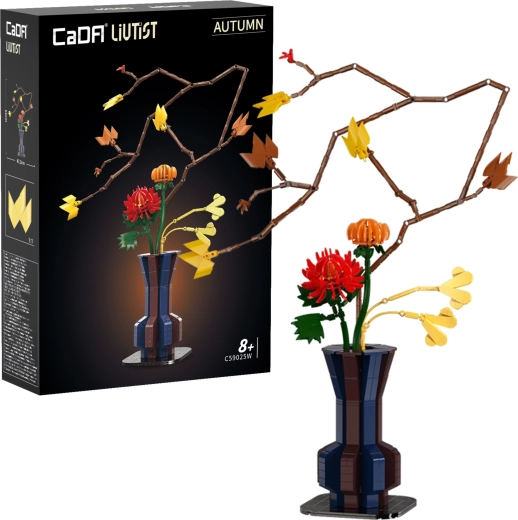 Bausteinset CaDA Floral Art Autumn Ember – Blumenarrangement 61 cm, 794 Teile