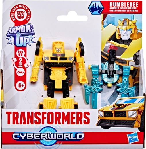 Transformers CYBERWORLD Bumblebee – Actionfigur mit Rüstung und 2-Schritte-Verwandlung