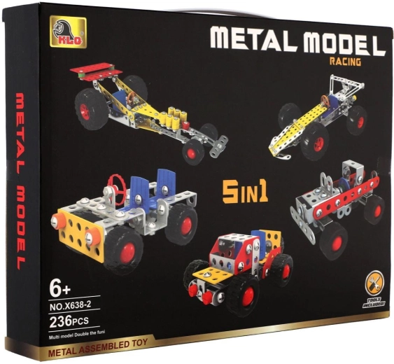 Metallbaukasten für Autos 5-in-1, 236 Teile