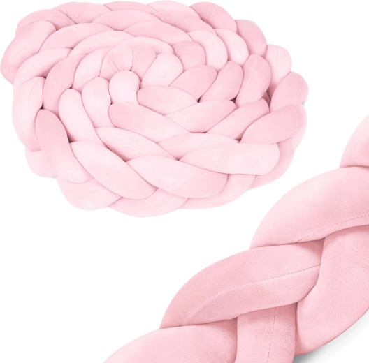 Gestrickter Bettnestchen für das Kinderbett Ricokids rosa 3 m