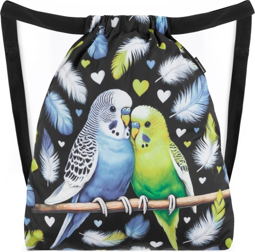 Bagmaster Schulbeutel für Hausschuhe und Sport mit Papageienmotiv