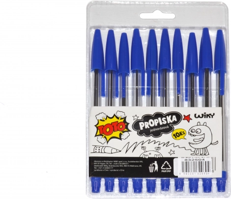 Einwegkugelschreiber TOTO - blaue Tinte, 10 Stk.