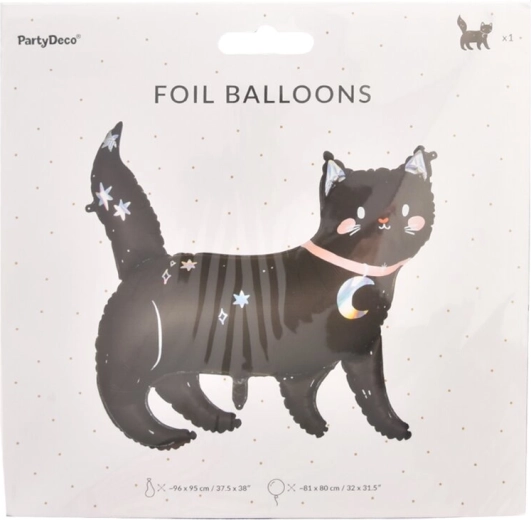 Folienballon Schwarze Katze 96 × 95 cm