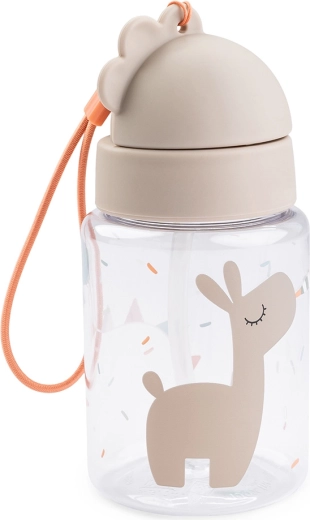 Done by Deer Trinkflasche mit Strohhalm Celebration sandfarben 280 ml