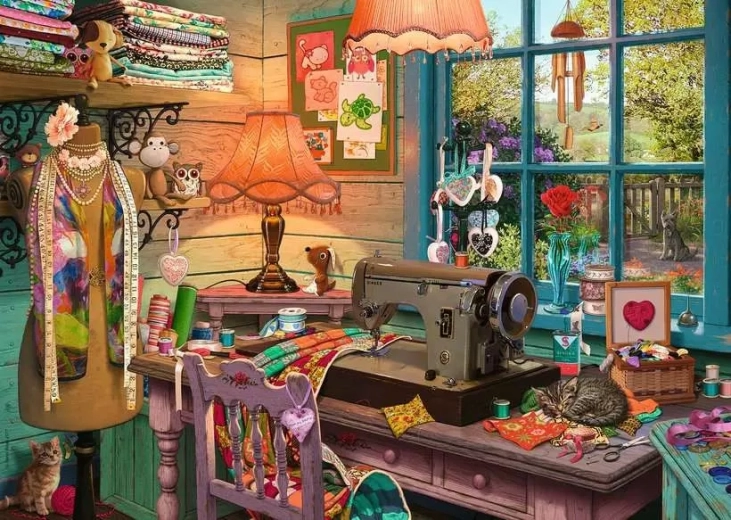 Ravensburger Puzzle Mein Rückzugsort 4: Nähecke 1000 Teile