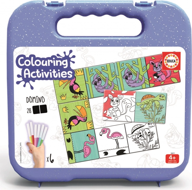 Ausmal-Domino Tiere mit Filzstiften