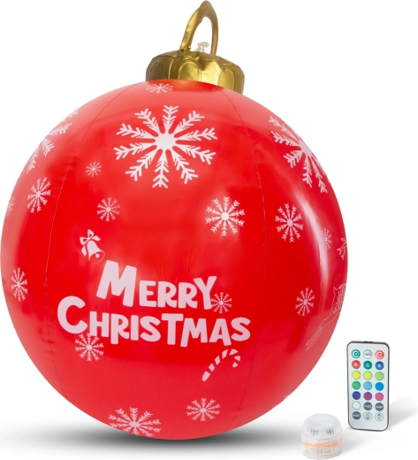 Aufblasbarer weihnachtlicher LED-Dekorationsball RGB 60 cm