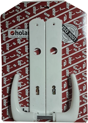 Türklinke Klassik mit XXL-Schild 90 mm für Buntbartschloss, weiß