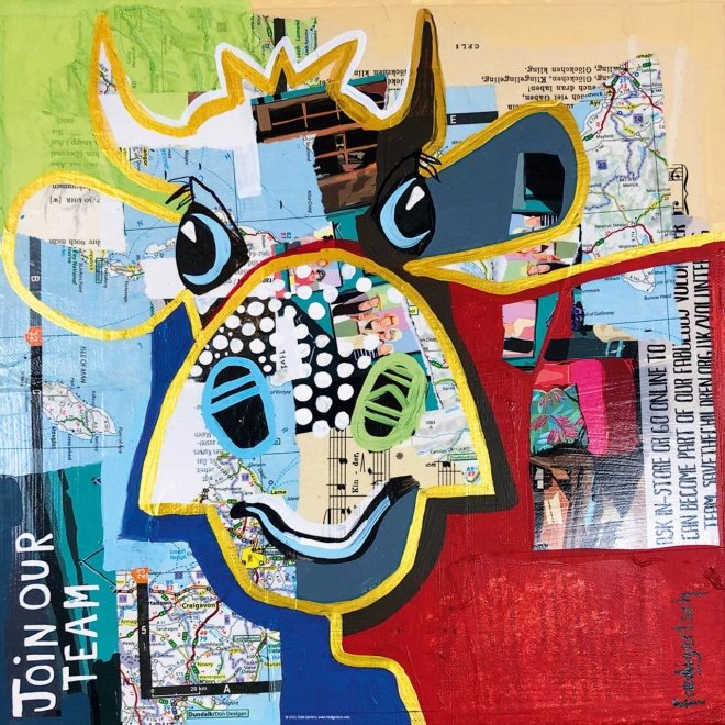 Quadratisches Puzzle Gepunktete Kuh 1000 Teile