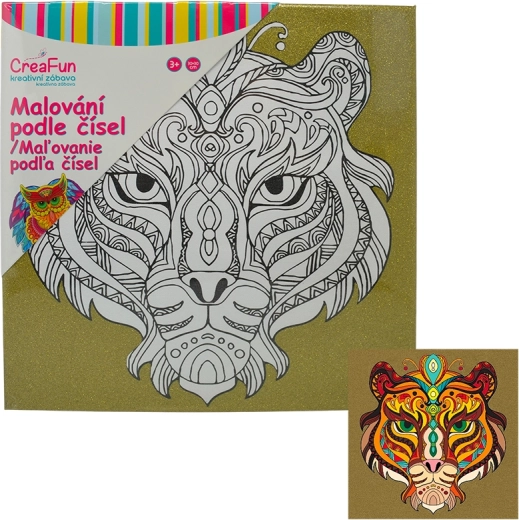 Malen nach Vorlage auf Leinwand – Tiger 30 × 30 cm