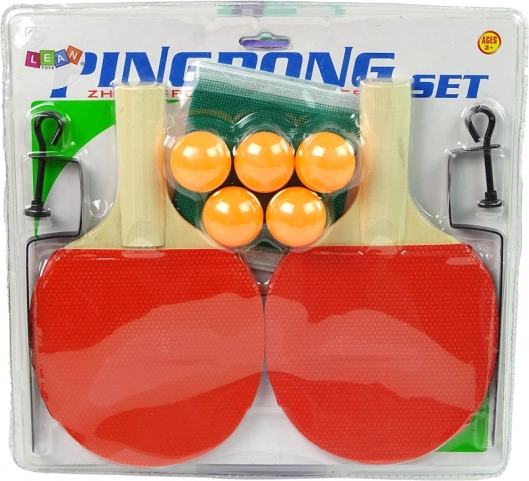 Set Tischtennis-Schläger Netz 5 Bälle