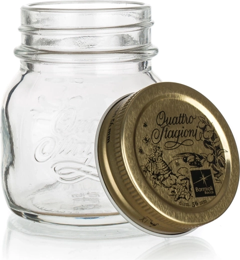 Dose Quattro Stagioni 0,5 l mit Glaskörper und Metalldeckel