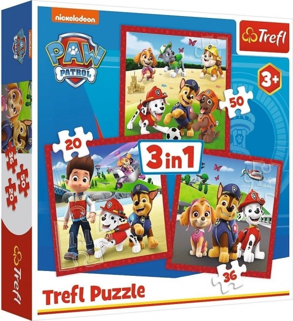Puzzle 3-in-1 PAW PATROL Fröhliche Hunde Trefl