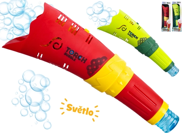 Seifenblasen-Fackel mit LED-Effekten 26 cm