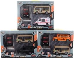 Set aus Aufziehautos mit batteriebetriebener Tankstelle