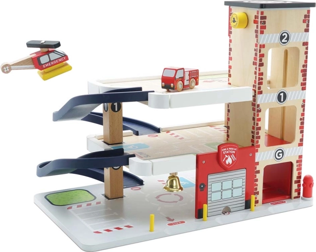 Le Toy Van hölzerne mehrstöckige Rettungsgarage