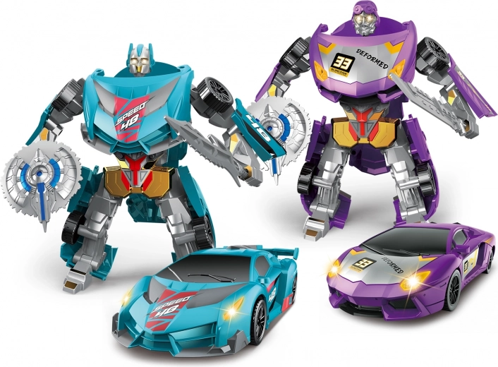 Autoroboter mit Schwert - Transformierendes Sportauto