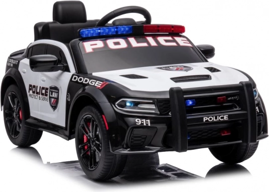 Elektrisches Polizeiauto DODGE Charger für Kinder – schwarz-weiß