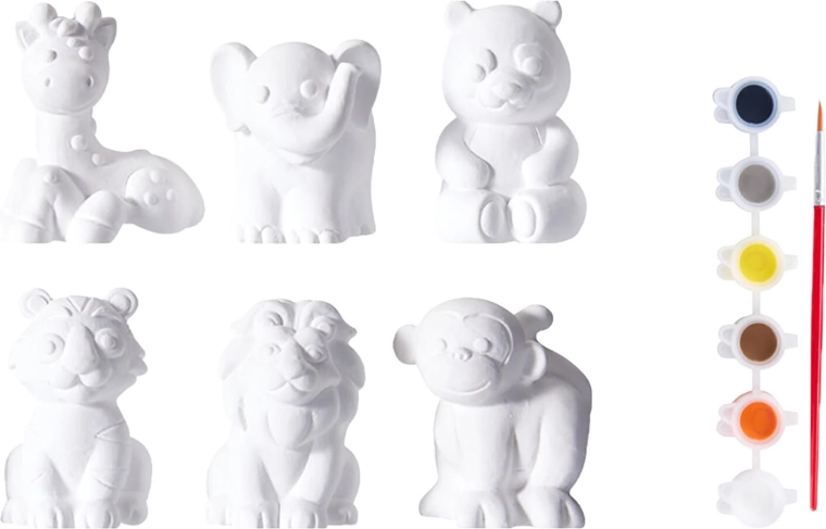 Malset zum Bemalen von 3D-Gipsfiguren – 13-teilig