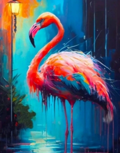 Diamantmalerei Bunter Flamingo 30 × 40 cm
