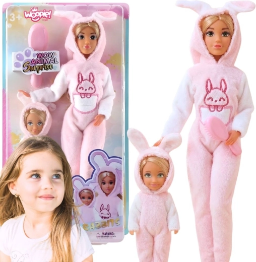 Woopie Royal Puppen in rosa Hasenoveralls – 2 Stück