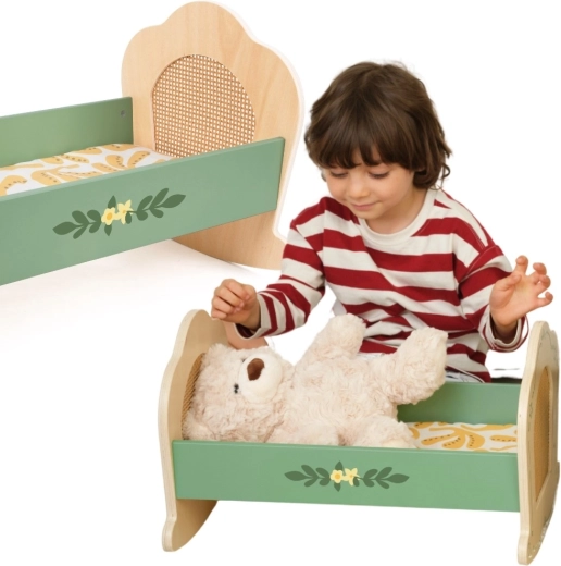 Classic World Vintage-Holzwiege für Puppen