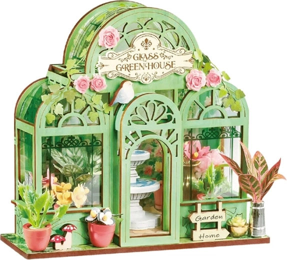 RoboTime Rolife Miniatur-Häuschen „Garten mit grünem Brunnen“ – 1 Stück