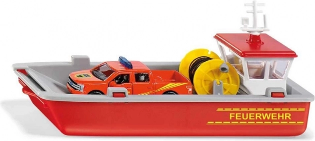 SIKU Super - Boot zum Transport eines Feuerwehrfahrzeugs