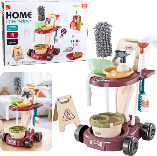 Kinder-Putzwagen mit Mop, Eimer und Staubsauger – 26 Teile