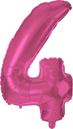Folienballon Zahl 4 rosa 30 cm TORO