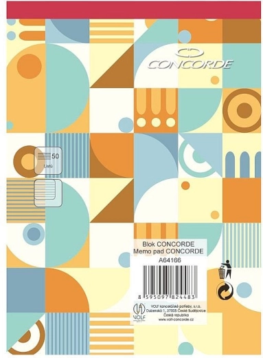 Notizblock CONCORDE A6 liniert 8 mm, 50 Blatt