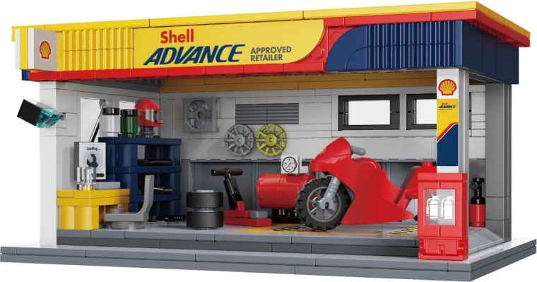 CaDA Bausatz Shell-Tankstelle 1:30
