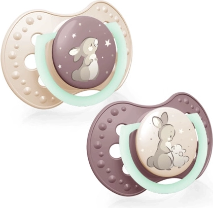 Silikonschnuller LOVI Night&Day für Mädchen 6–18 Monate