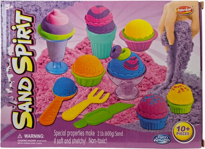 Kinetischer Sand – Dessert-Set mit Förmchen und Zubehör