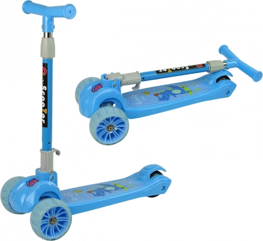 Kinder-Dreirad-Balance-Roller mit LED-Rädern – blauer Krokodil