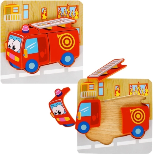 Holz-Lernpuzzle Feuerwehr