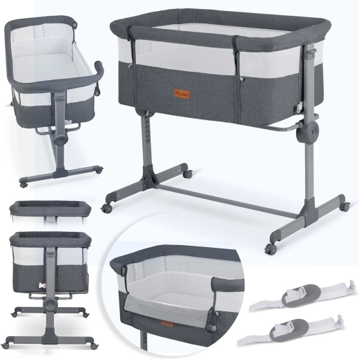 Klappbares Beistellbett für Babys mit Matratze NUKIDO