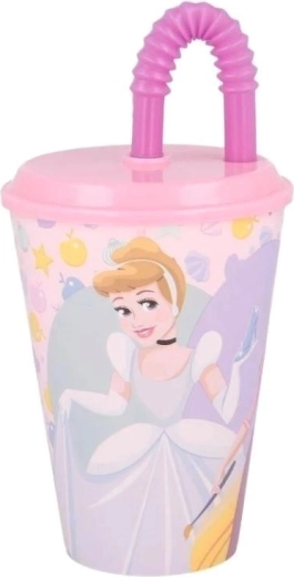 Plastikbecher mit Deckel und Strohhalm Prinzessinnen