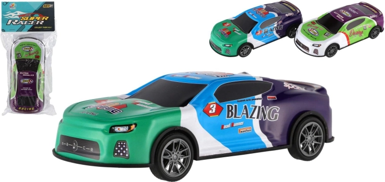 Aufziehauto mit Schwungmasse 17 cm – sportliches Kunststoff-Rennauto