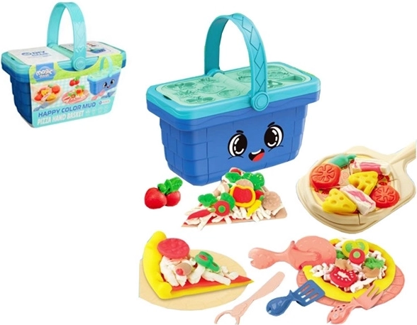 Kreativ-Set mit Knete im Picknickkorb