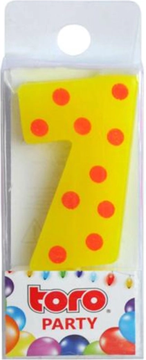 Tortenkerze Zahl 7 TORO zum Einstecken 4,5 cm