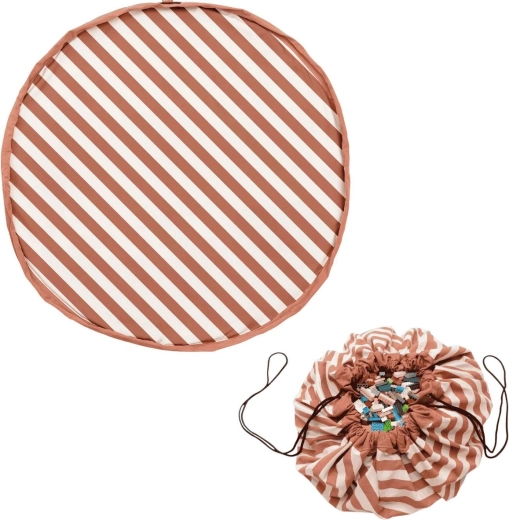 Play&Go Noomad original Spieldecke und Spielzeugsack Stripes brown