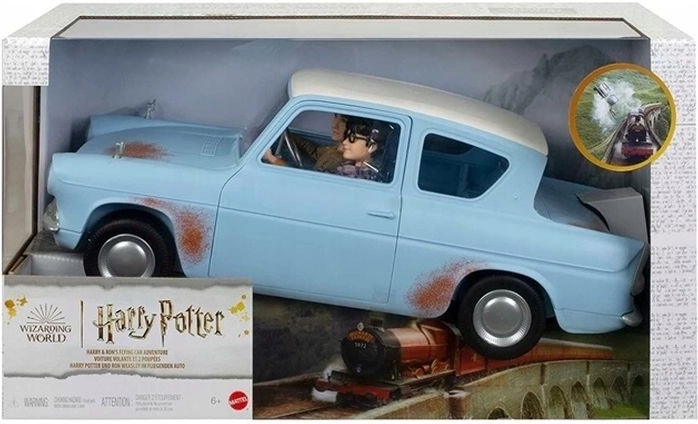 Sammler-Set Harry Potter: fliegender Ford Anglia mit Figuren Harry Potter und Ron Weasley