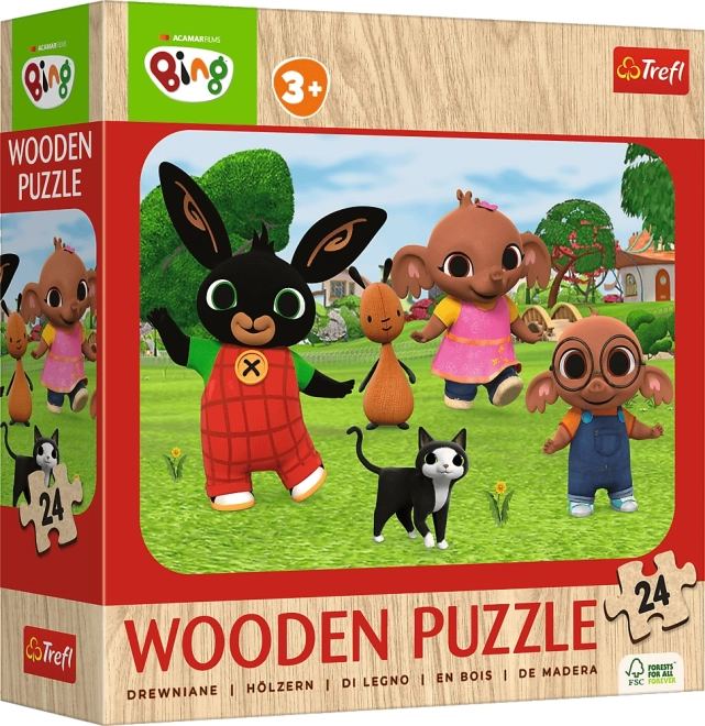 Holzpuzzle BING – Lernen Sie Bing kennen, 24 Teile