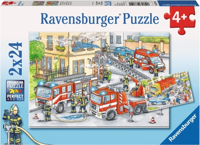 RAVENSBURGER Puzzle Helden im Einsatz 2×24 Teile