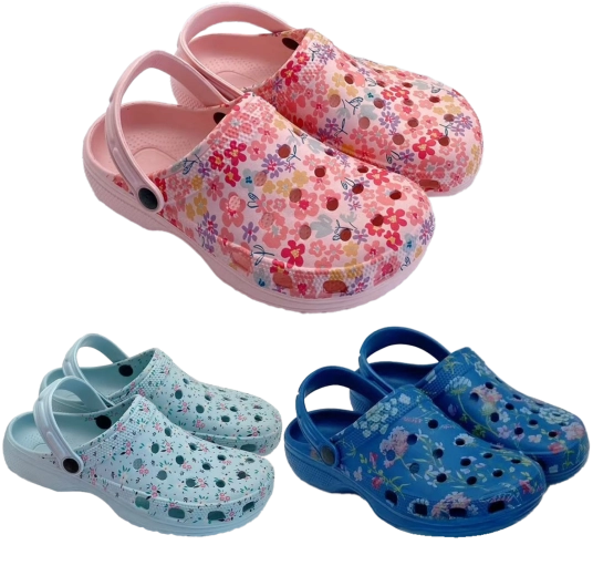 Damen-Gartenschlappen aus EVA-Schaum mit Blumenmuster