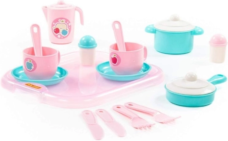 Kinder-Servierset mit Tablett – 19-teilig